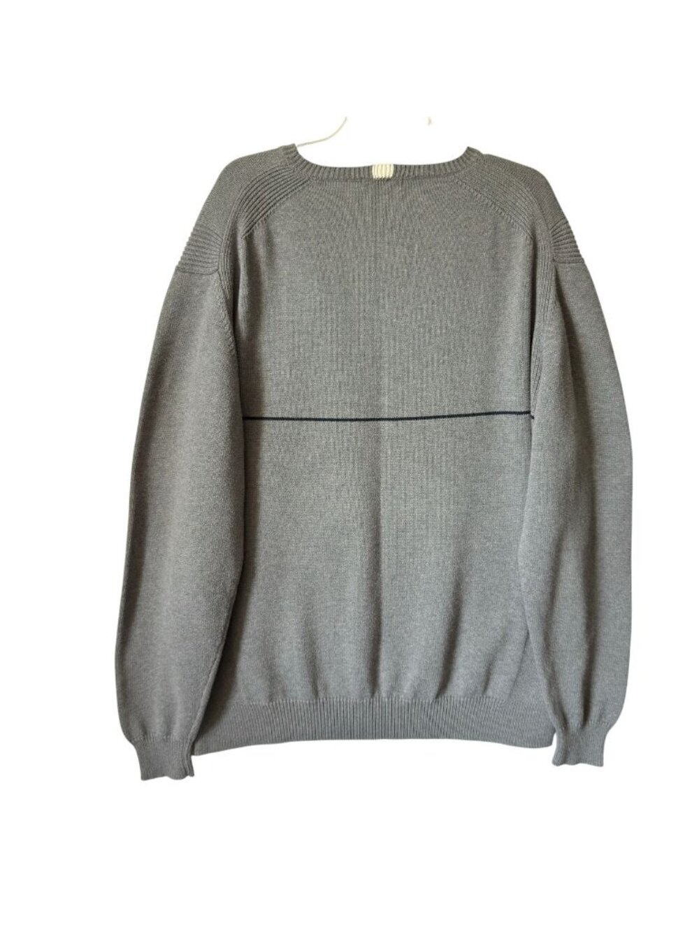 Vintage Nautica Mens XXL Sweater Crew Neck Pullover Gray Logo Cotton Horizontal - Picture 3 of 16